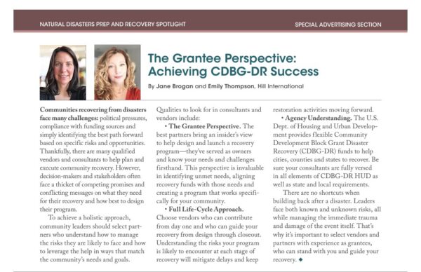 (The Grantee Perspective: Achieving CDBR-DR Success) ENR